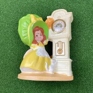 Vintage Byron Molds Girl Bonnet Ceramic Grandfather Hand Painted Clock